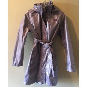 The North Face Womens Purple Dryvent Hooded Trench Coat Shimmery Lavender Size M